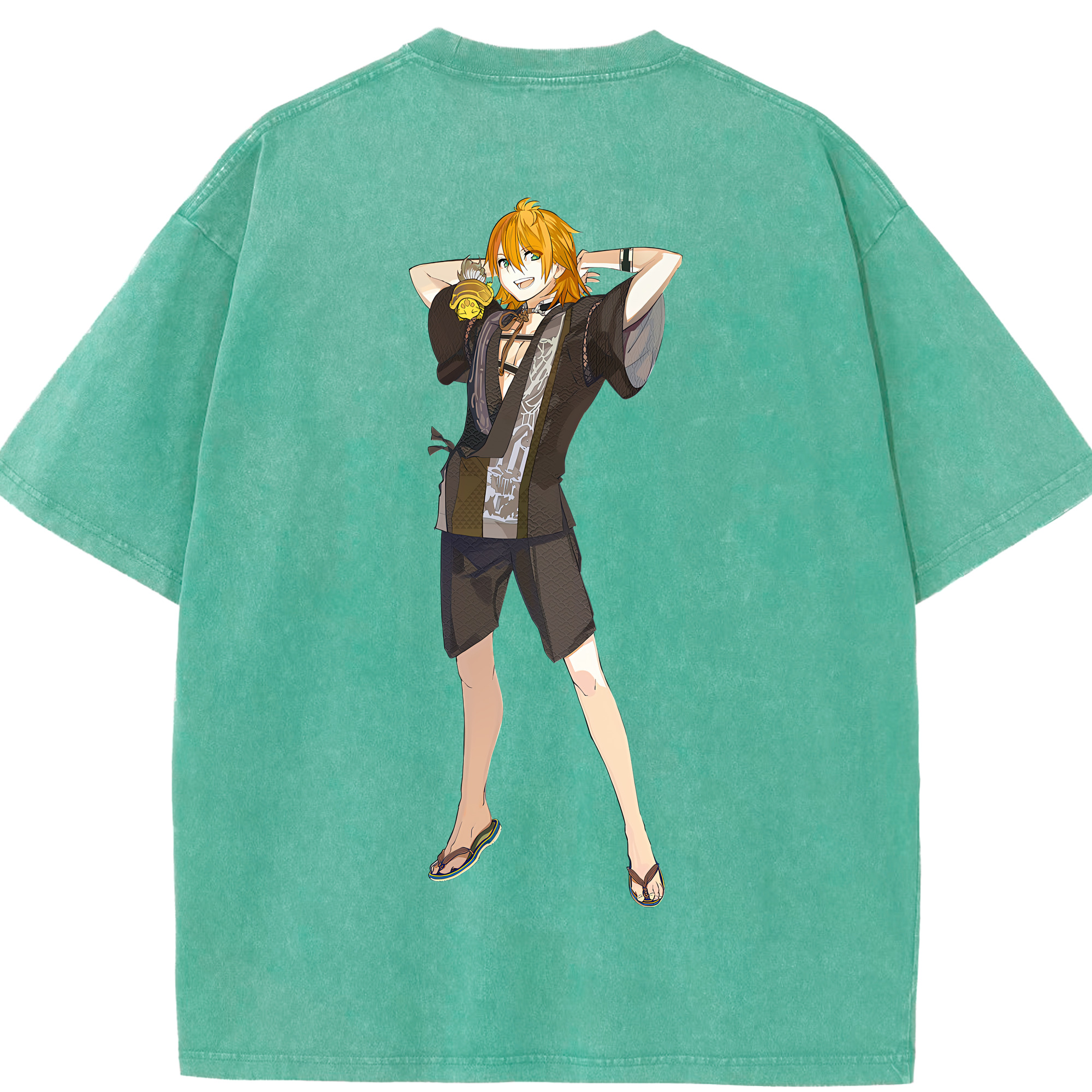 （画像用） 刀剣乱舞 Touken Ranbu 綿100% ヴィンテージ風 半袖Tシャツ（背面プリント）